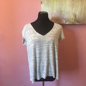 Gray distressed tee